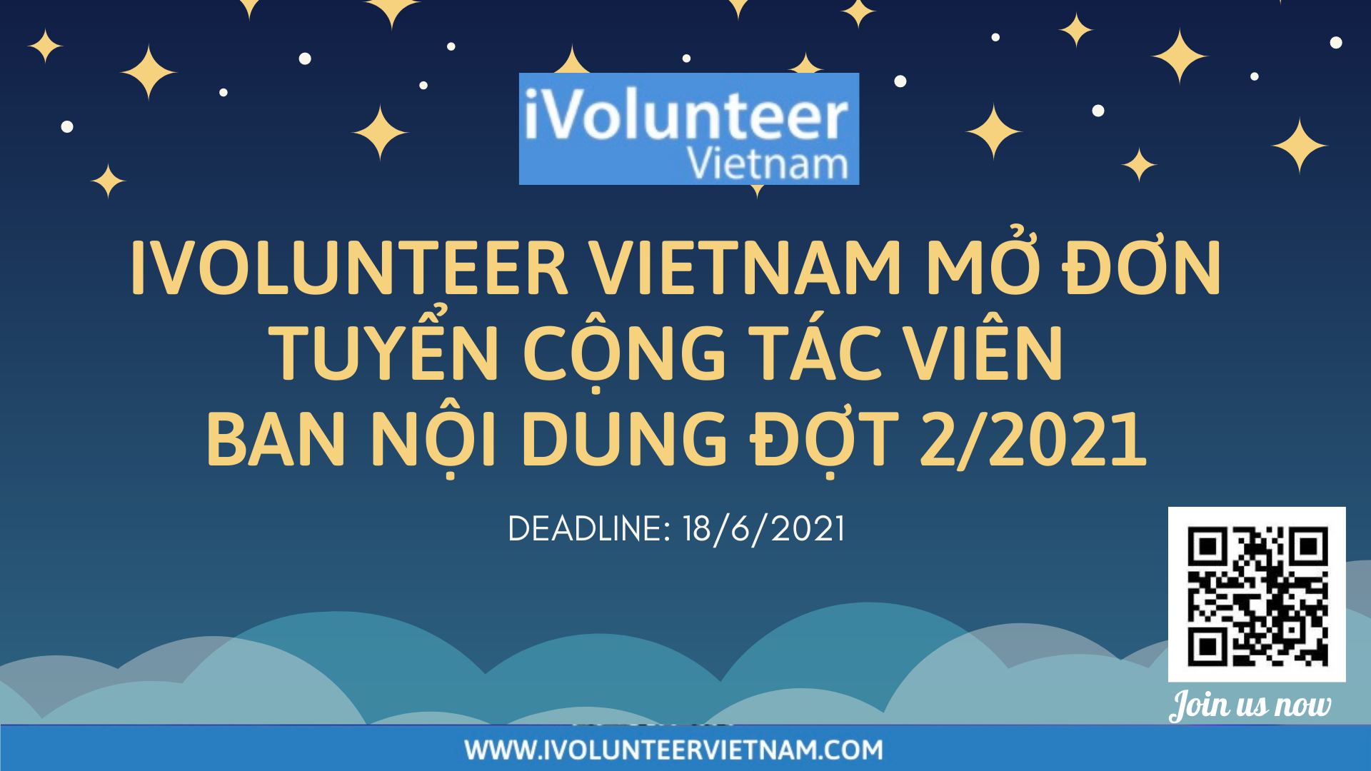 [Toàn Quốc] iVolunteer Vietnam Mở Đơn Tuyển Cộng Tác Viên Ban Nội Dung Gen 2/2021