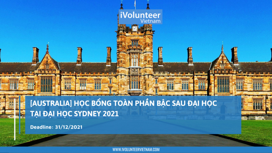 [Australia] Học Bổng Toàn Phần Bậc Sau Đại Học Tại Đại Học Sydney 2021