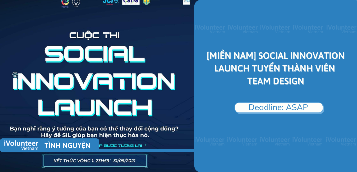 [Miền Nam] Social Innovation Launch Tuyển Thành Viên Team Design
