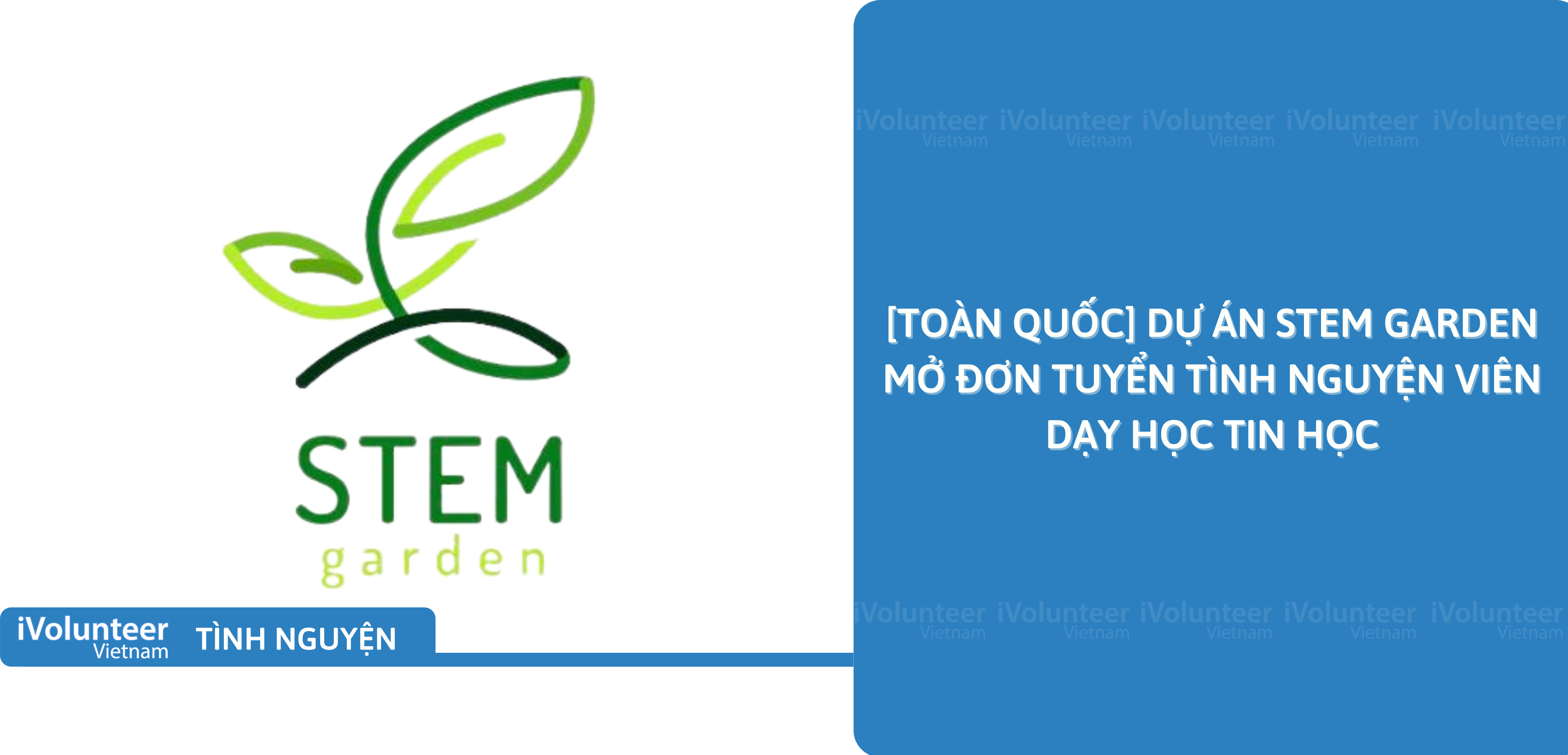 [Toàn Quốc] Dự Án STEM Garden Mở Đơn Tuyển Tình Nguyện Viên Dạy Học Tin Học