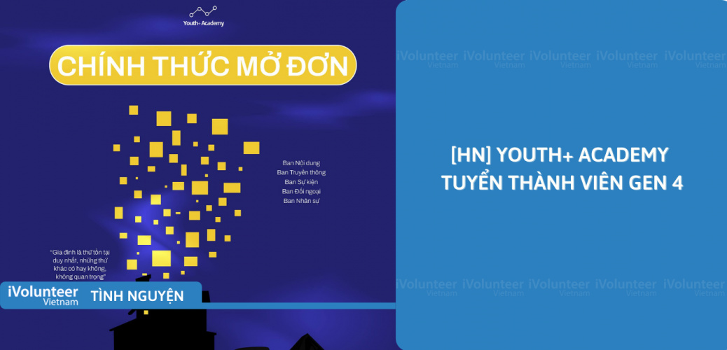 [HN] Youth+ Academy Tuyển Thành Viên Gen 4