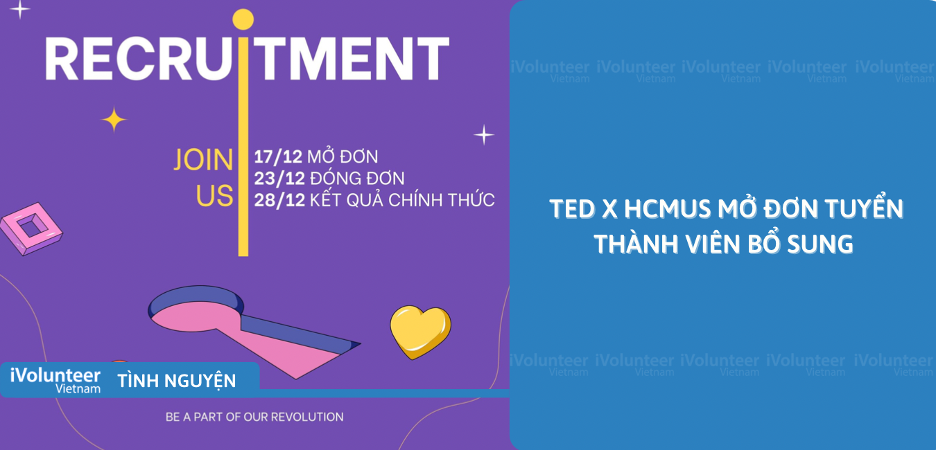 [TP. HCM] TEDx HCMUS Mở Đơn Tuyển Thành Viên Bổ Sung