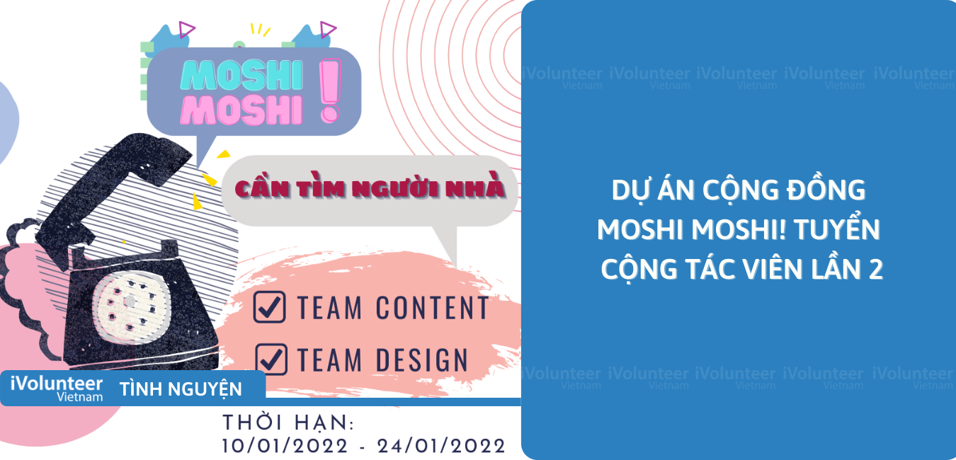 [Online] Dự Án Cộng Đồng Moshi Moshi! Tuyển Cộng Tác Viên Lần 2