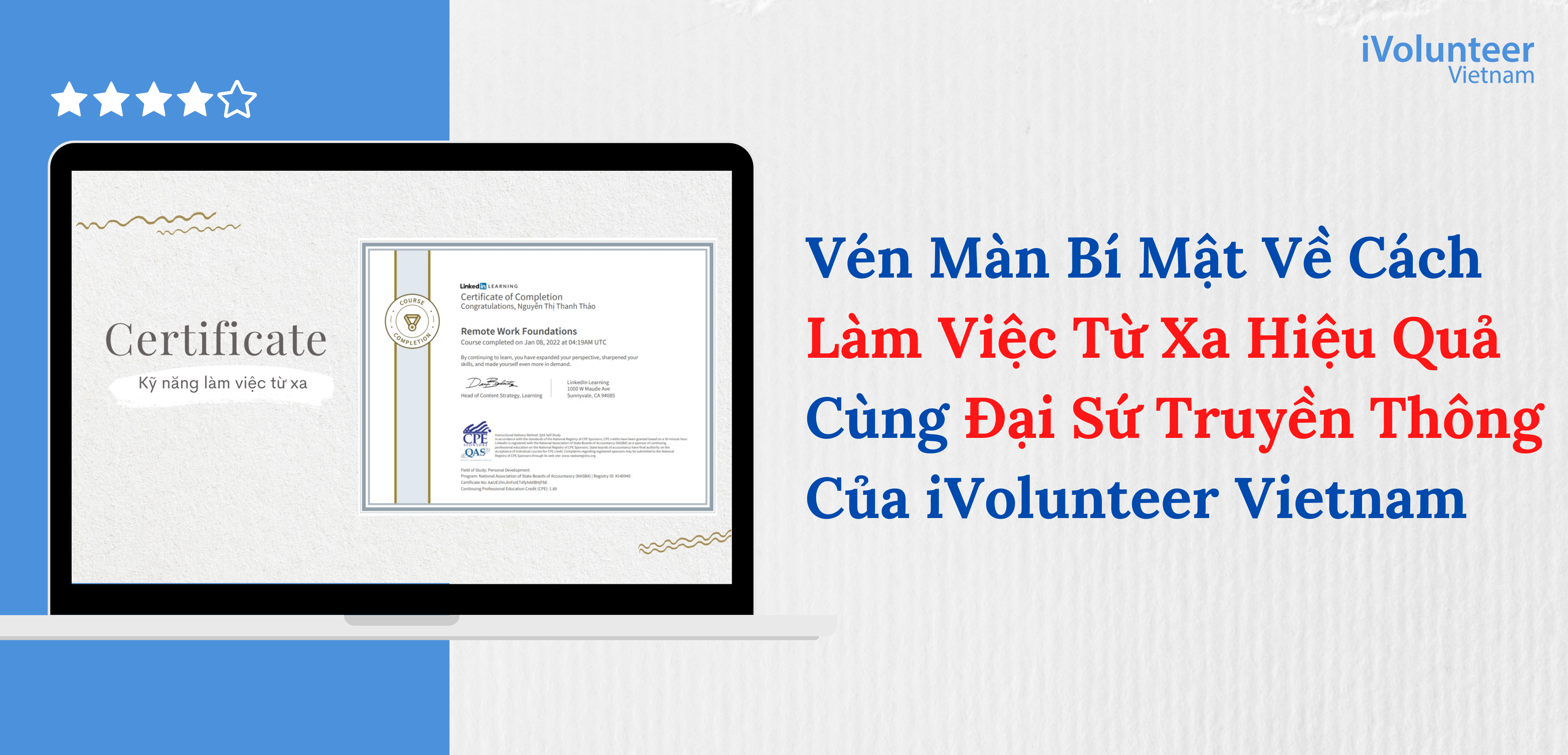Vén Màn Bí Mật Về Cách Làm Việc Từ Xa Hiệu Quả Cùng Đại Sứ Truyền Thông Của iVolunteer Vietnam