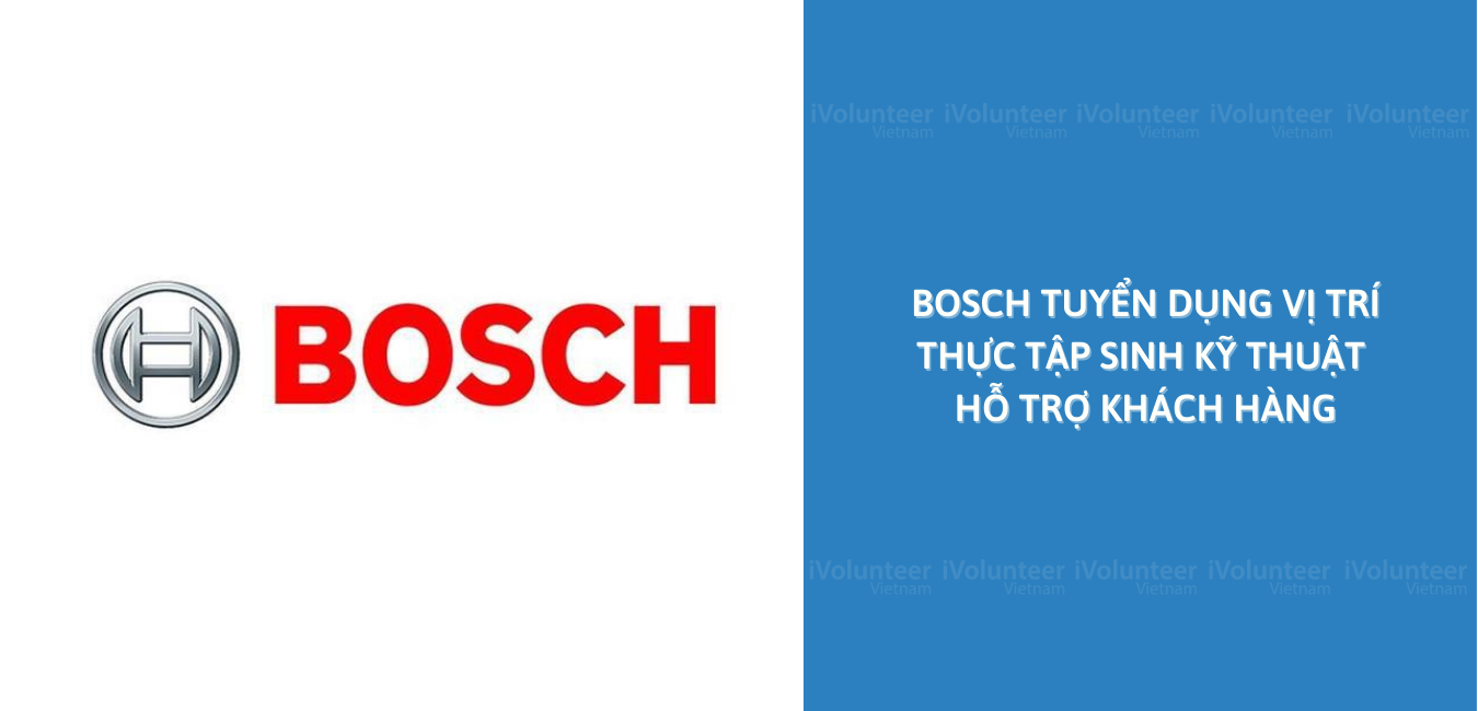 [HN] Bosch Tuyển Dụng Vị Trí Thực Tập Sinh Kỹ Thuật Hỗ Trợ Khách Hàng