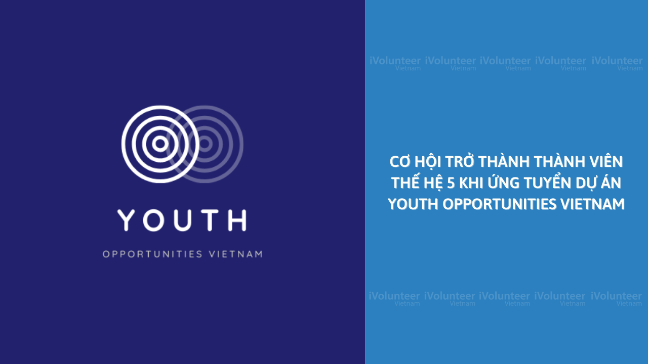 Cơ Hội Trở Thành Thành Viên Thế Hệ 5 Khi Ứng Tuyển Dự Án Youth Opportunities Vietnam
