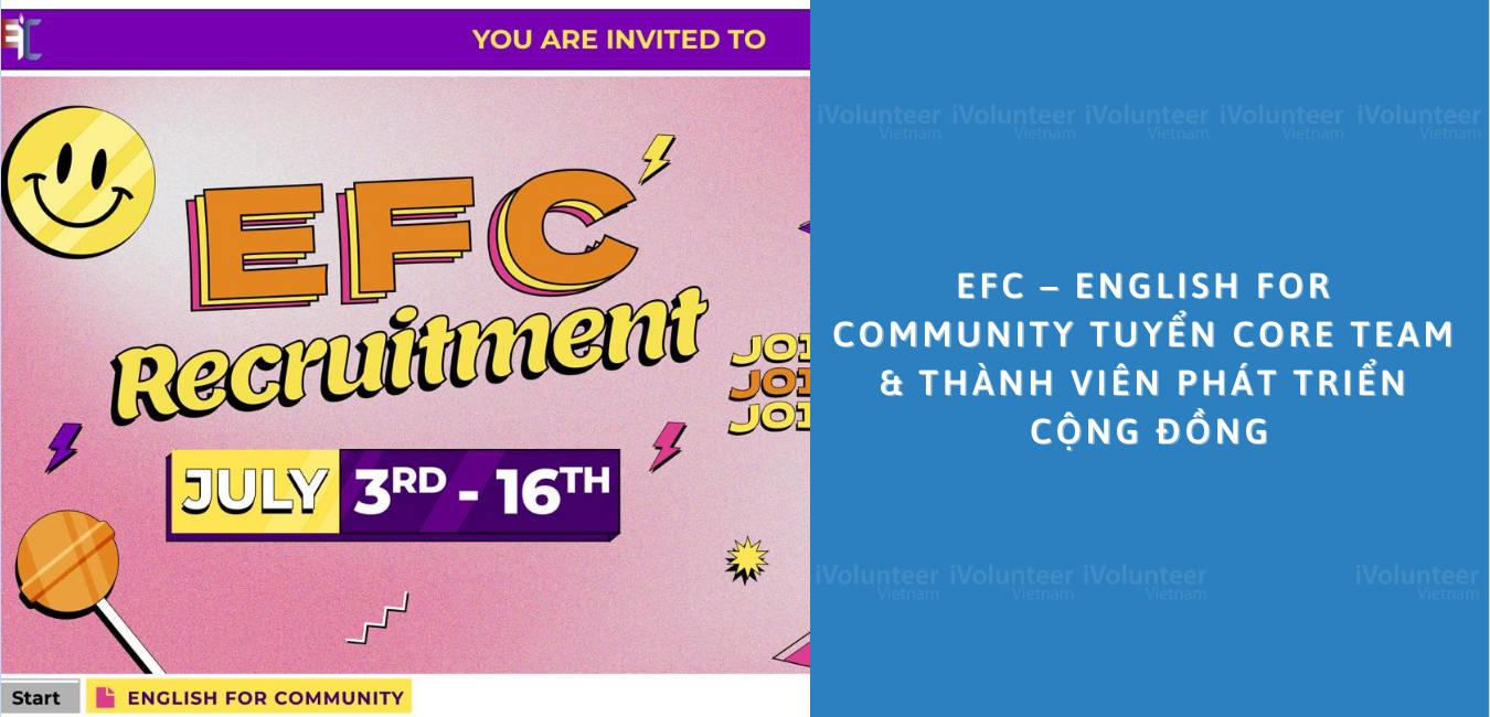 EFC – English For Community Tuyển Core Team & Thành Viên Phát Triển Cộng Đồng