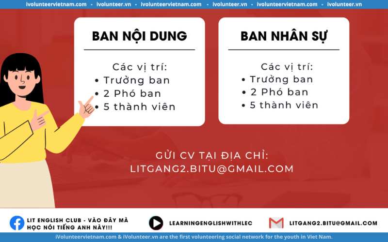 Cộng Đồng Learning English Club -  LEC Tuyển Thành Viên Ban Nhân Sự Và Ban Nội Dung