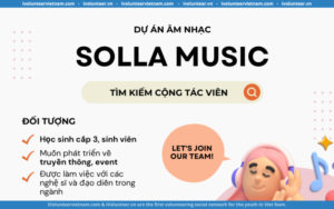 Solla Music Tuyển Cộng Tác Viên Dự Án Âm Nhạc Dành Cho Các Bạn Trẻ Đam Mê Truyền Thông