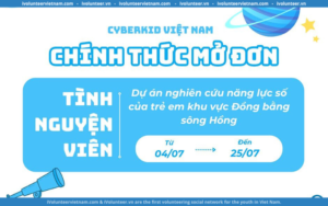 CyberKid Vietnam Tuyển Tình Nguyện Viên Dự Án “Nghiên Cứu Năng Lực Số Của Trẻ Em Khu Vực Đồng Bằng Sông Hồng”